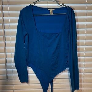 Blue Women's Long Sleeve bodysuit
